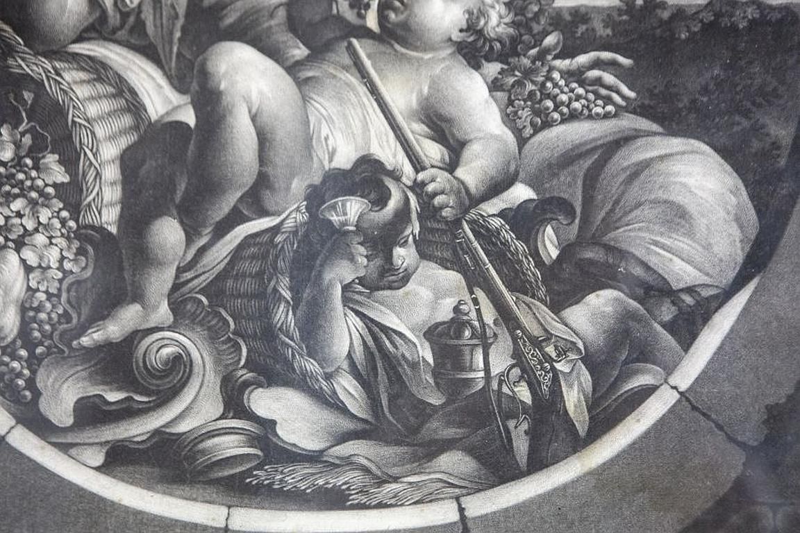 18th Century Set Of Engravings Of Seasons Signed By M. E. And J. J. Ridinger photo vintage