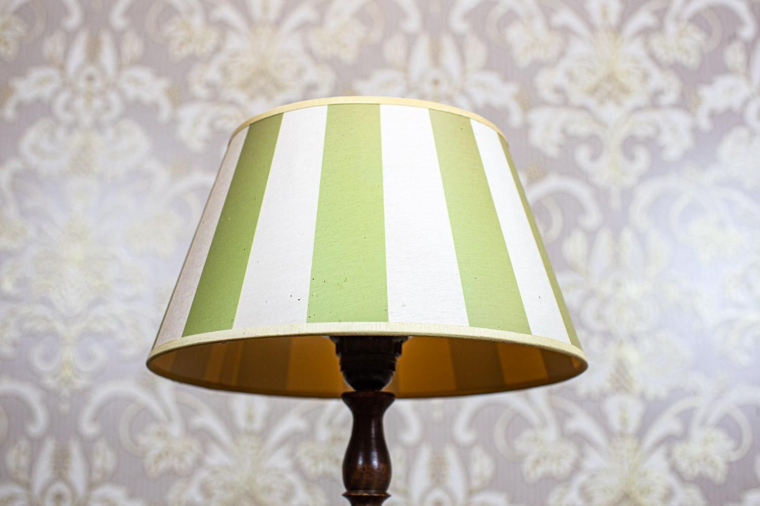 Electric Table Lamp From The Late 20th Century With Green White Shade photo for sale