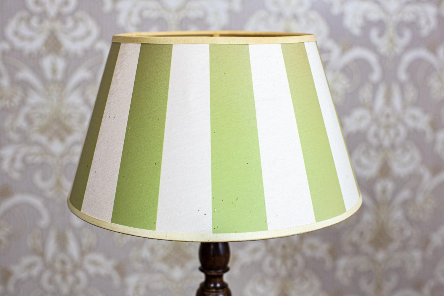 Electric Table Lamp From The Late 20th Century With Green White Shade photo 245.0