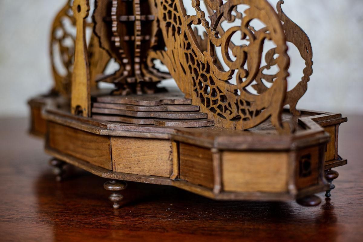 Elaborately Carved Exotic Wood Mantel Clock From The Late 19th Century photo 2050.0