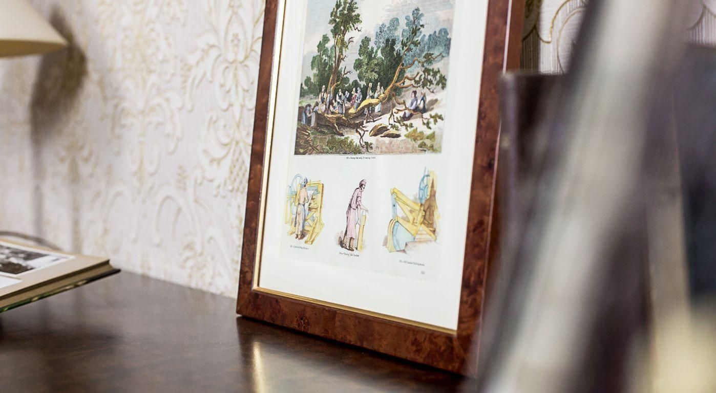 Vintage Print Illustration Of Old Crafts, Tanning, Framed photo Art