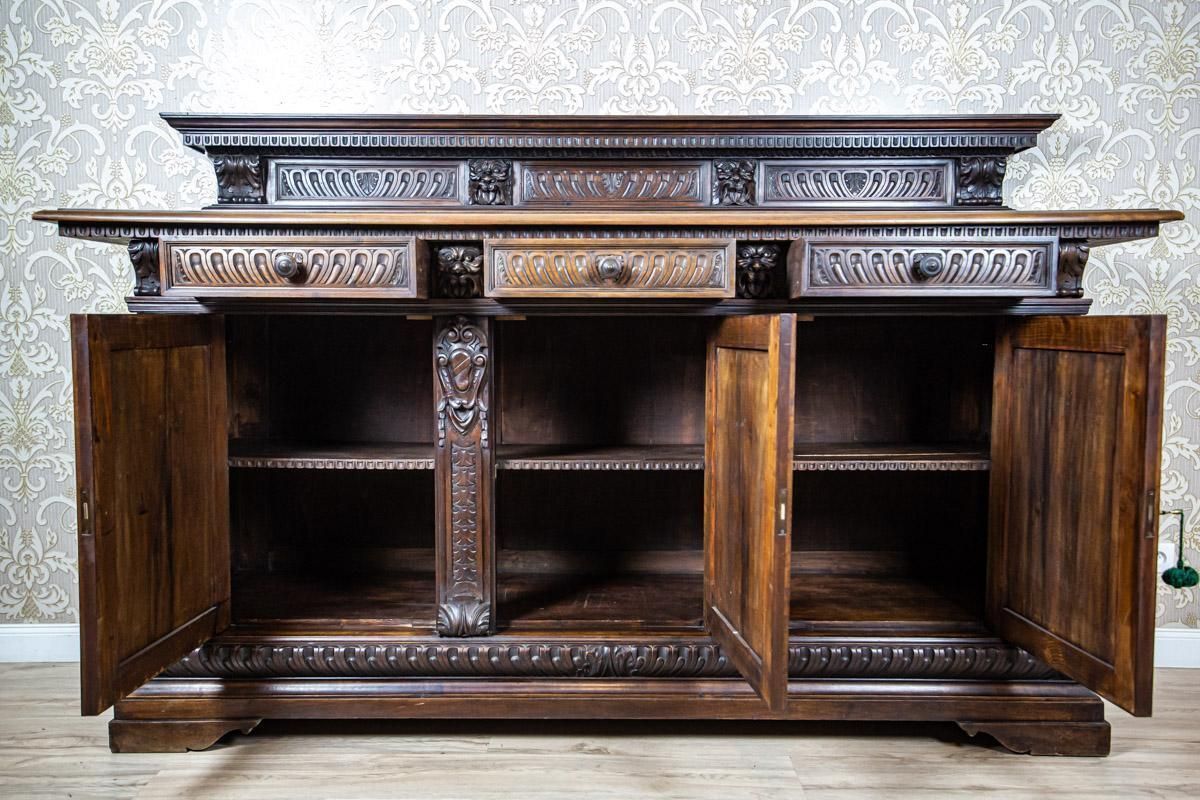 19th Century Neo Renaissance Oak Sideboard In Deep Brown photo furniture