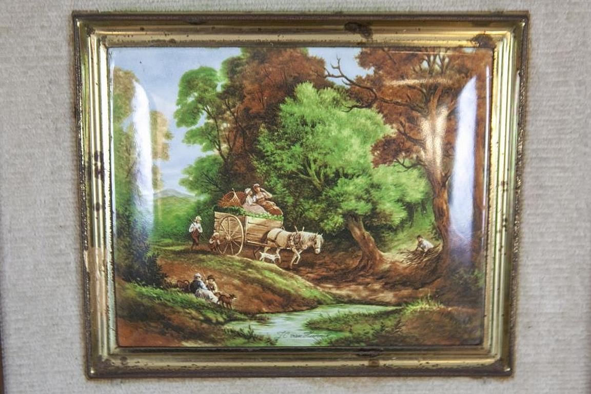 Landscapes On Ceramic Tiles Signed By Jc Van Hunnik photo vintage
