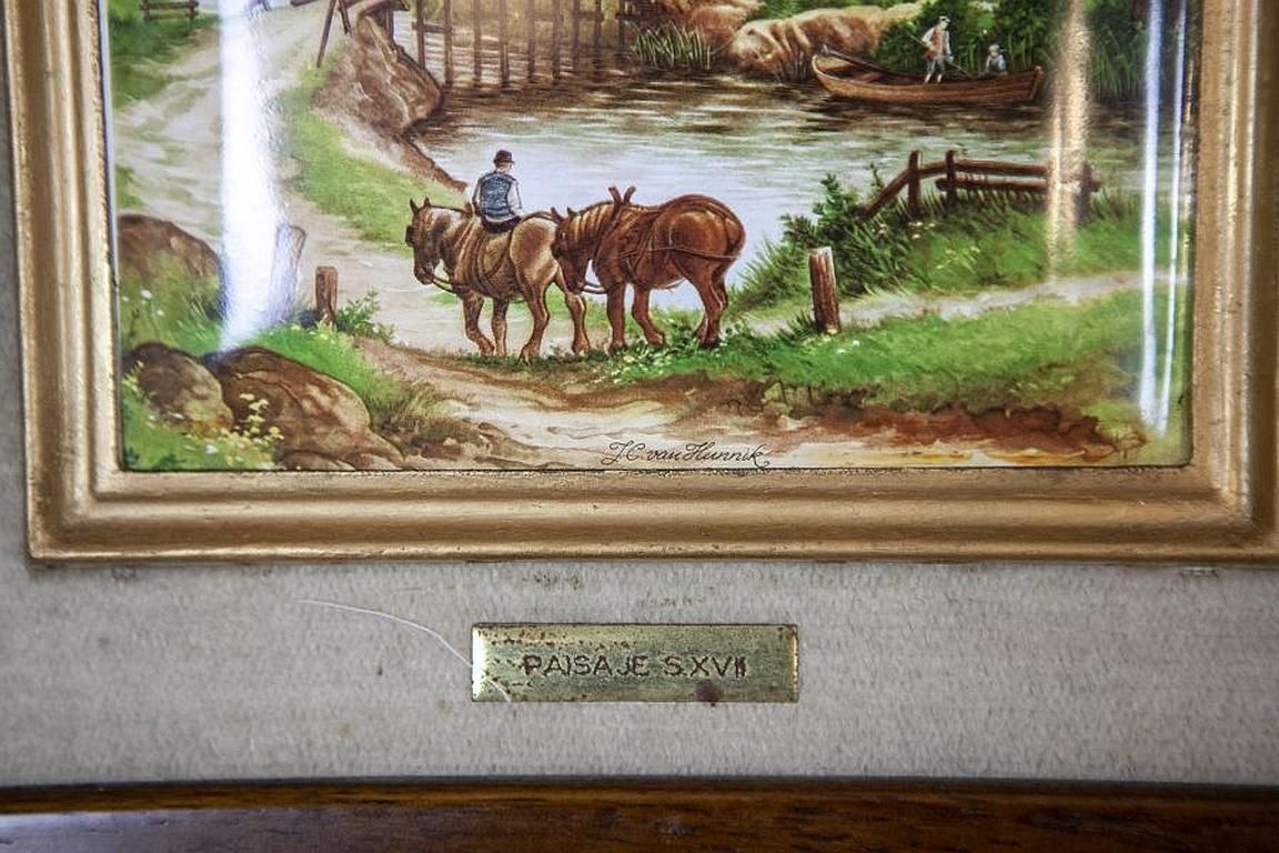 Art Landscapes On Ceramic Tiles Signed By Jc Van Hunnik photo