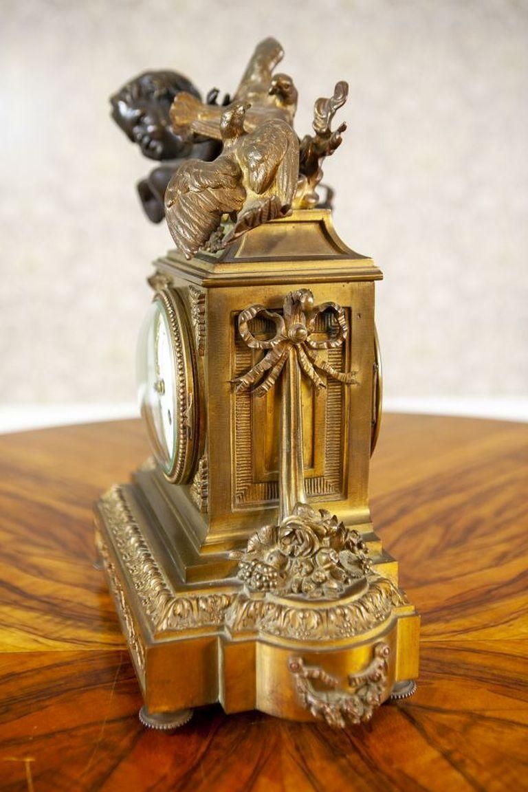 Napoleon III French Bronze Mantel Clock Set From The 19th Century photo buy