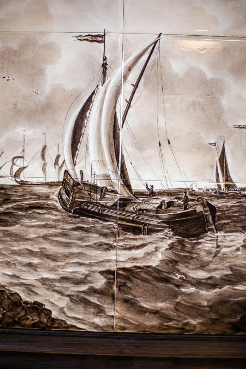 19th Century Illustration On Ceramic Tiles photo Art