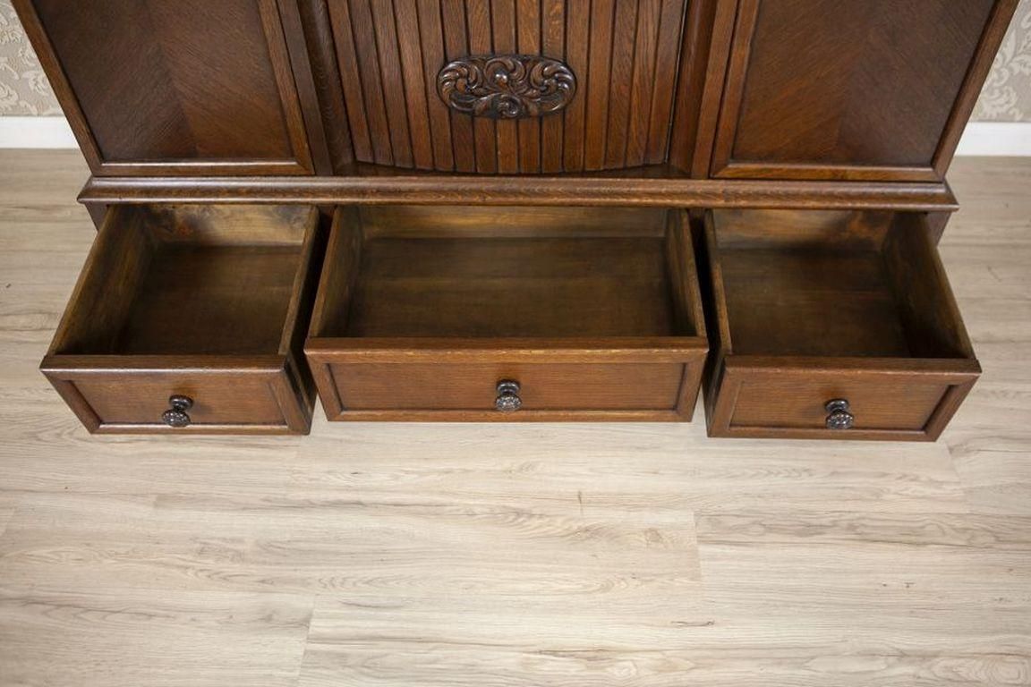 Furniture Oak Bookcase From The 1930s In Brown photo