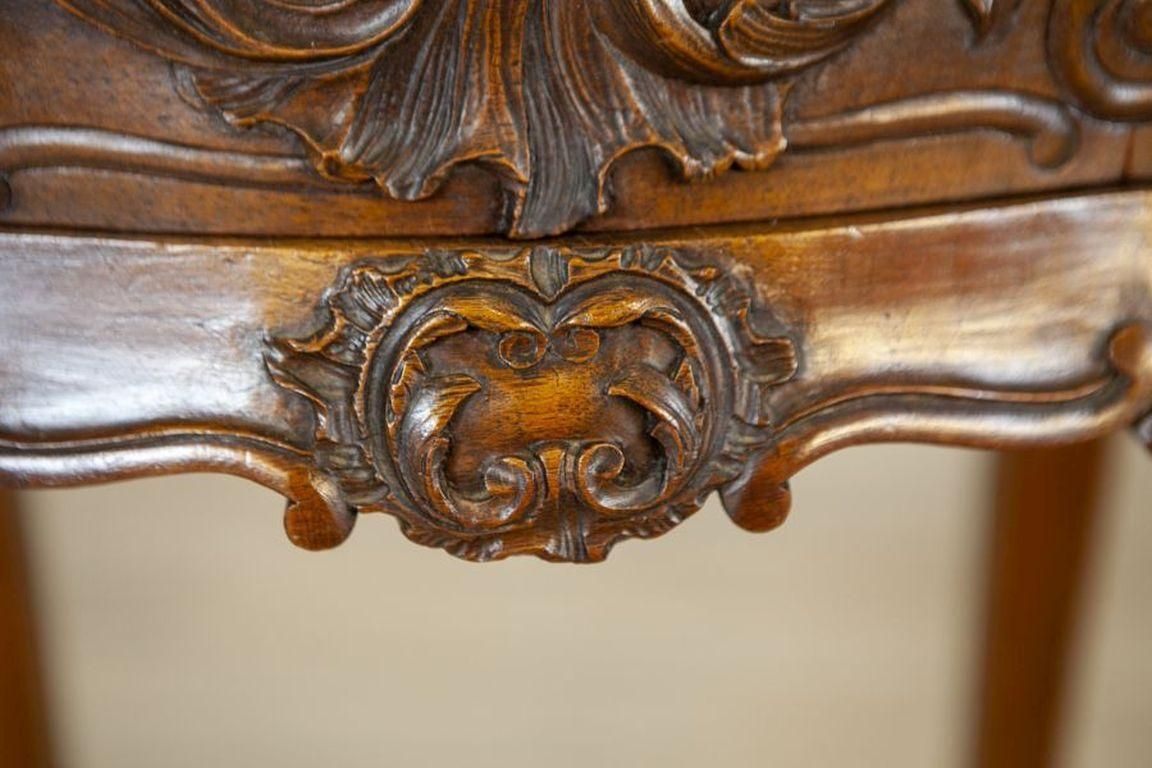photo furniture Rococo Walnut Night Stand From The Turn Of The Centuries With Marble Top