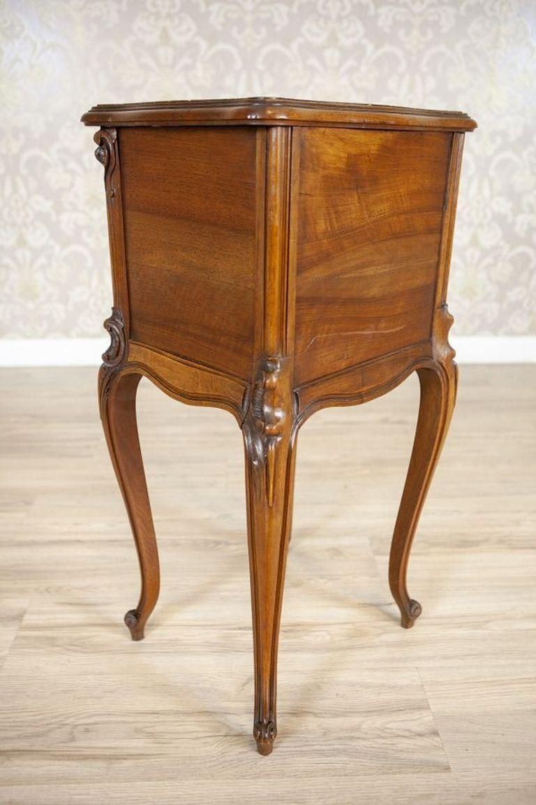 photo for sale Rococo Walnut Night Stand From The Turn Of The Centuries With Marble Top