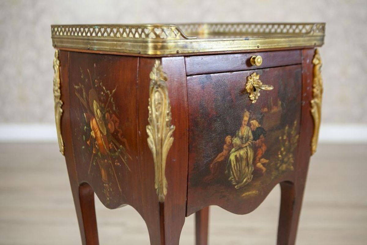 Louis XV Walnut Nightstand From The Turn Of The Centuries photo vintage