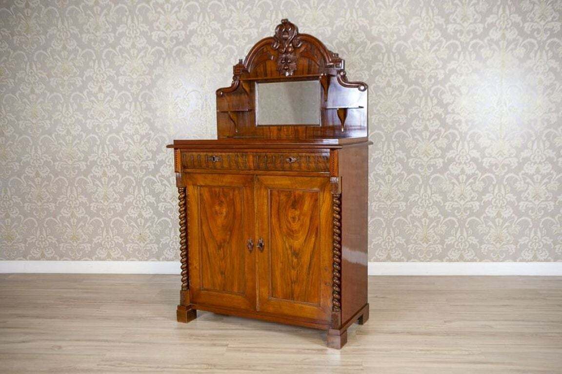 19th Century Eclectic Softwood Buffet Veneered With Walnut