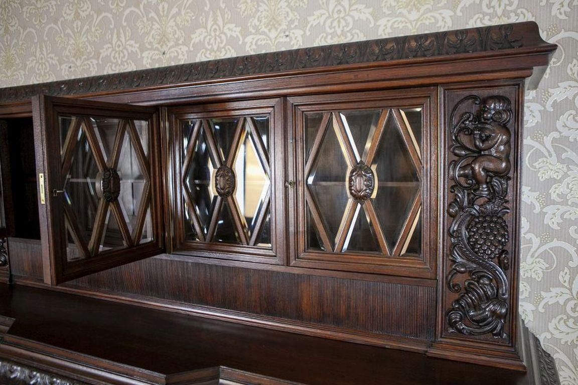 Decorative Oak Sideboard From The Interwar Period In Dark Brown photo for sale