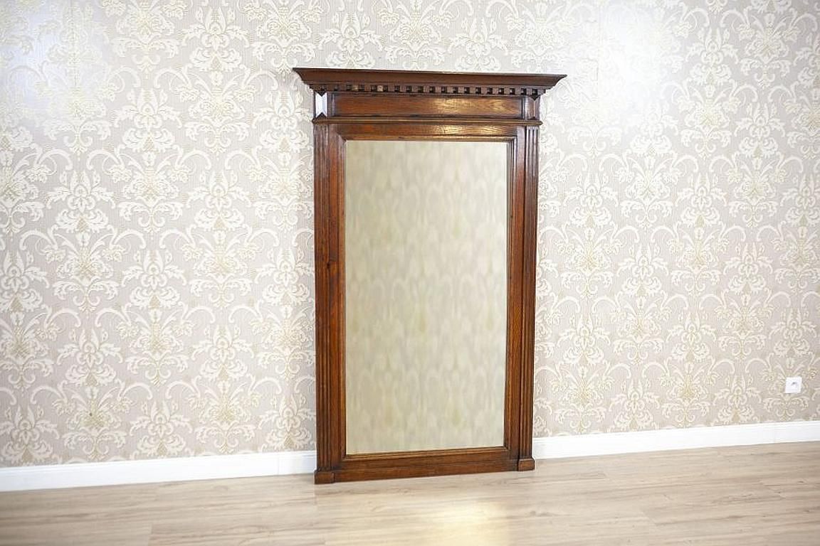 Renaissance Revival Mirror From The Early 20th Century In Brown Oak Frame photo furniture