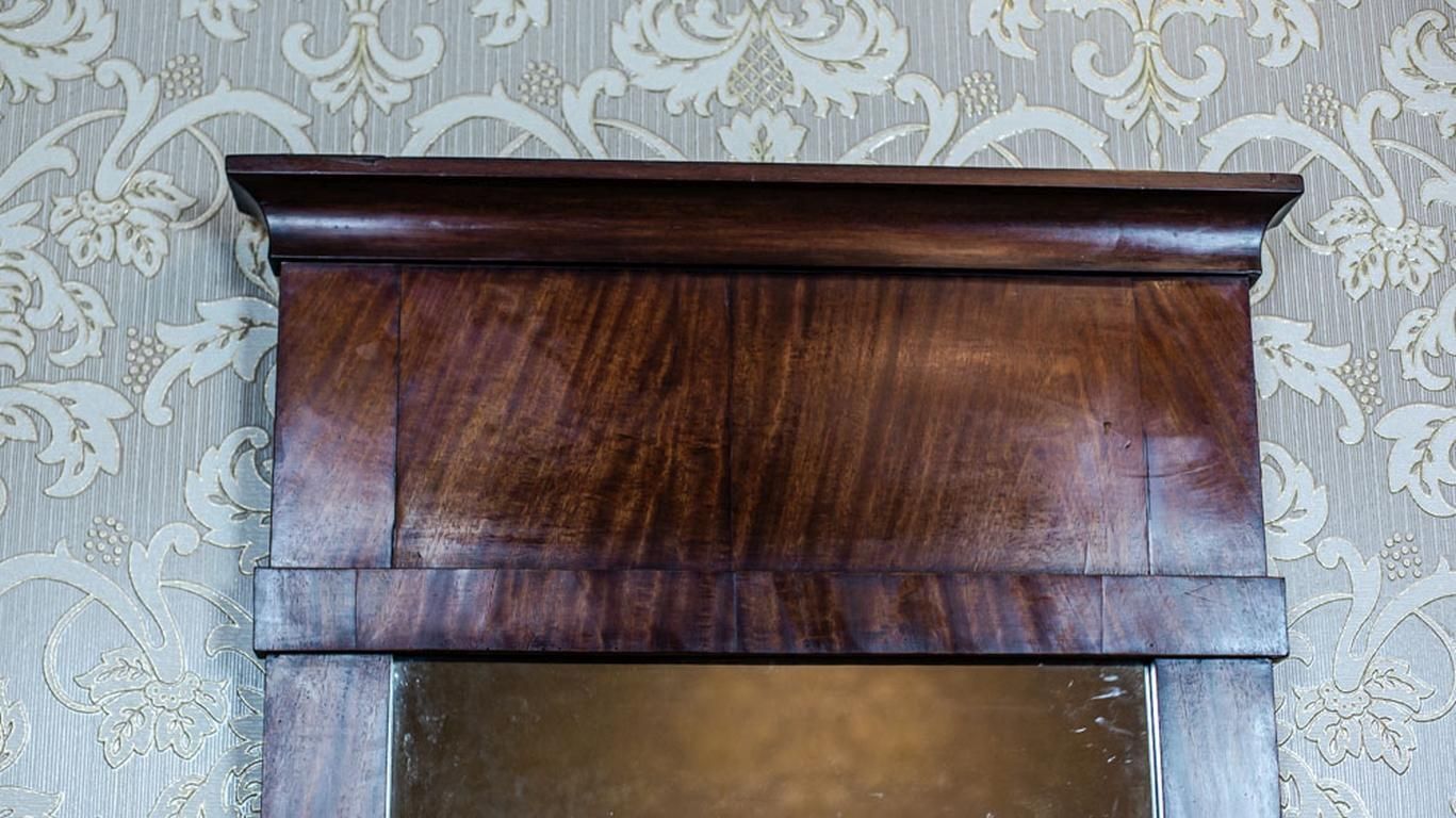 Biedermeier Pier Glass In Mahogany Veneer Frame, Late 19th Century photo for sale