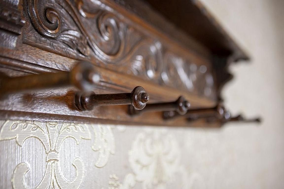 Oak Coat Rack From The Early 20th Century In Dark Brown photo buy