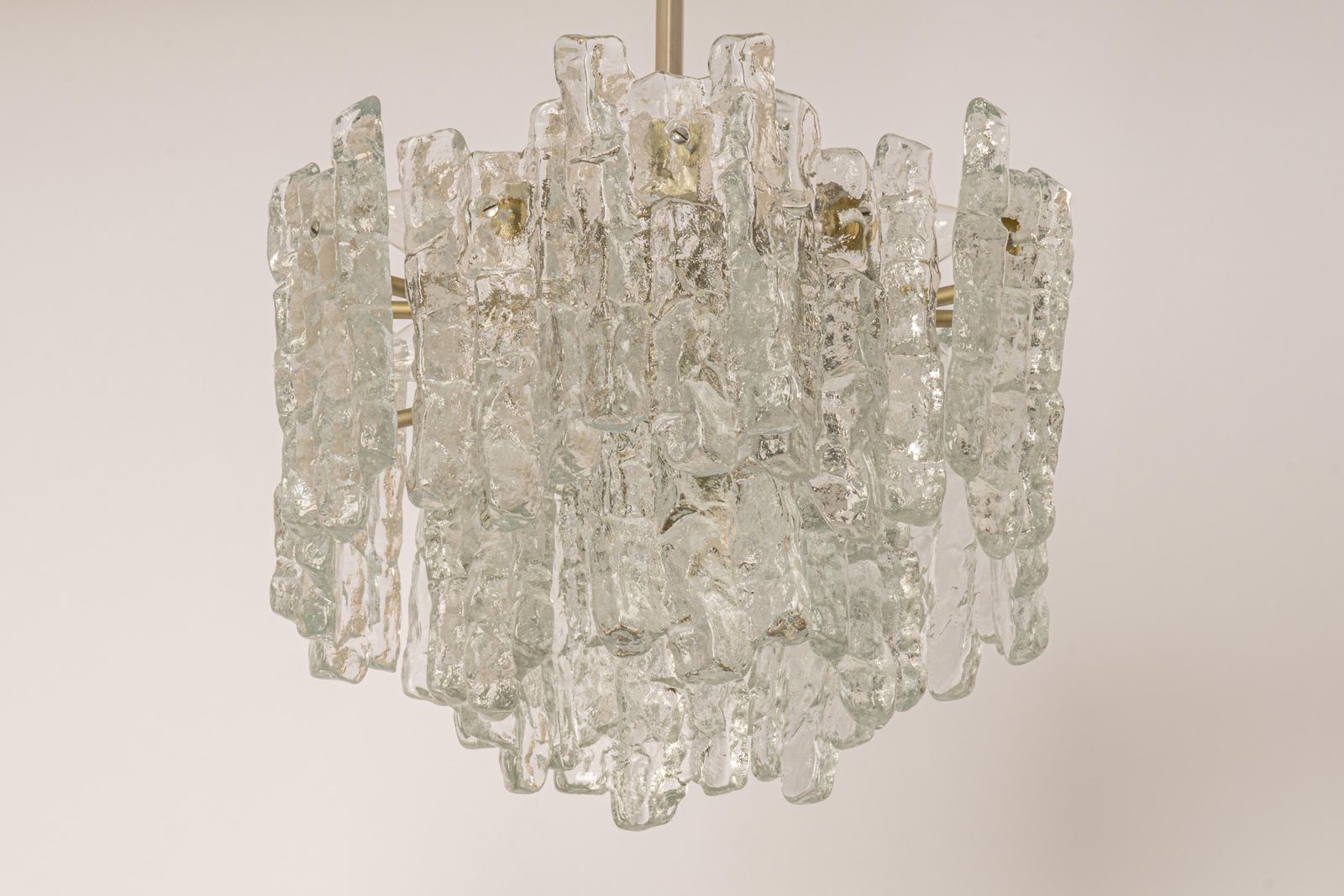photo for sale 1 Of 5 Large Murano Ice Glass Chandelier By Kalmar, Austria, 1960s
