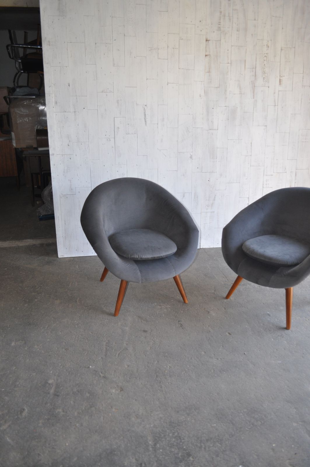 Vintage Velvet Chairs By Miroslav Navratil 1950s Set Of 2 photo Furniture