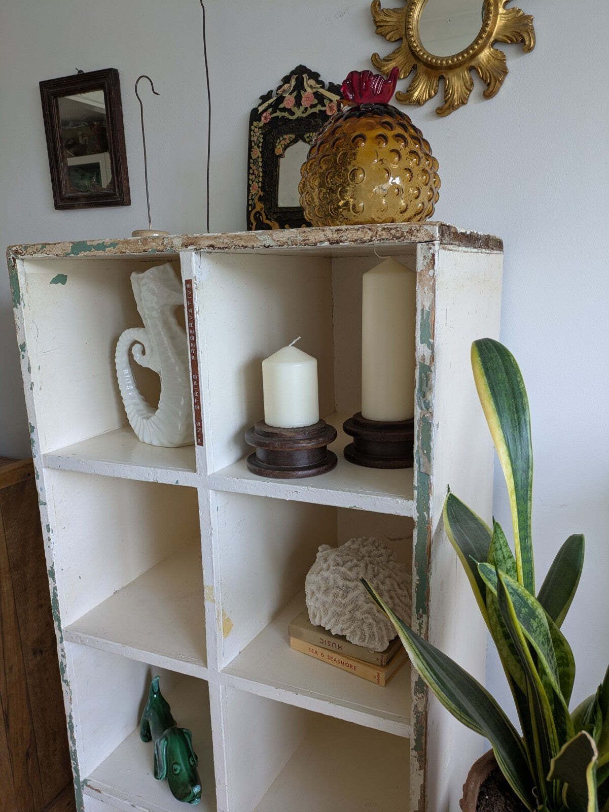 Vtg Haberdashery Pigeon Holes Shelving Shelves Office Sectional Storage White photo 245.0