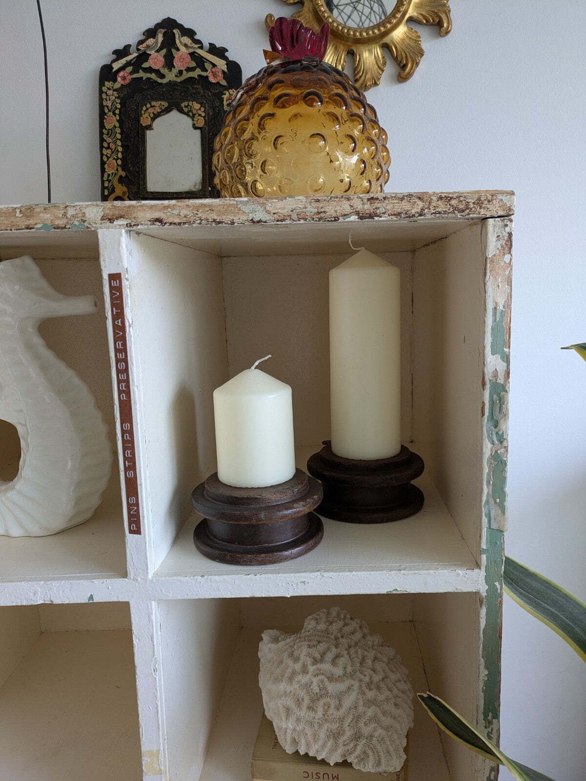Vtg Haberdashery Pigeon Holes Shelving Shelves Office Sectional Storage White photo furniture