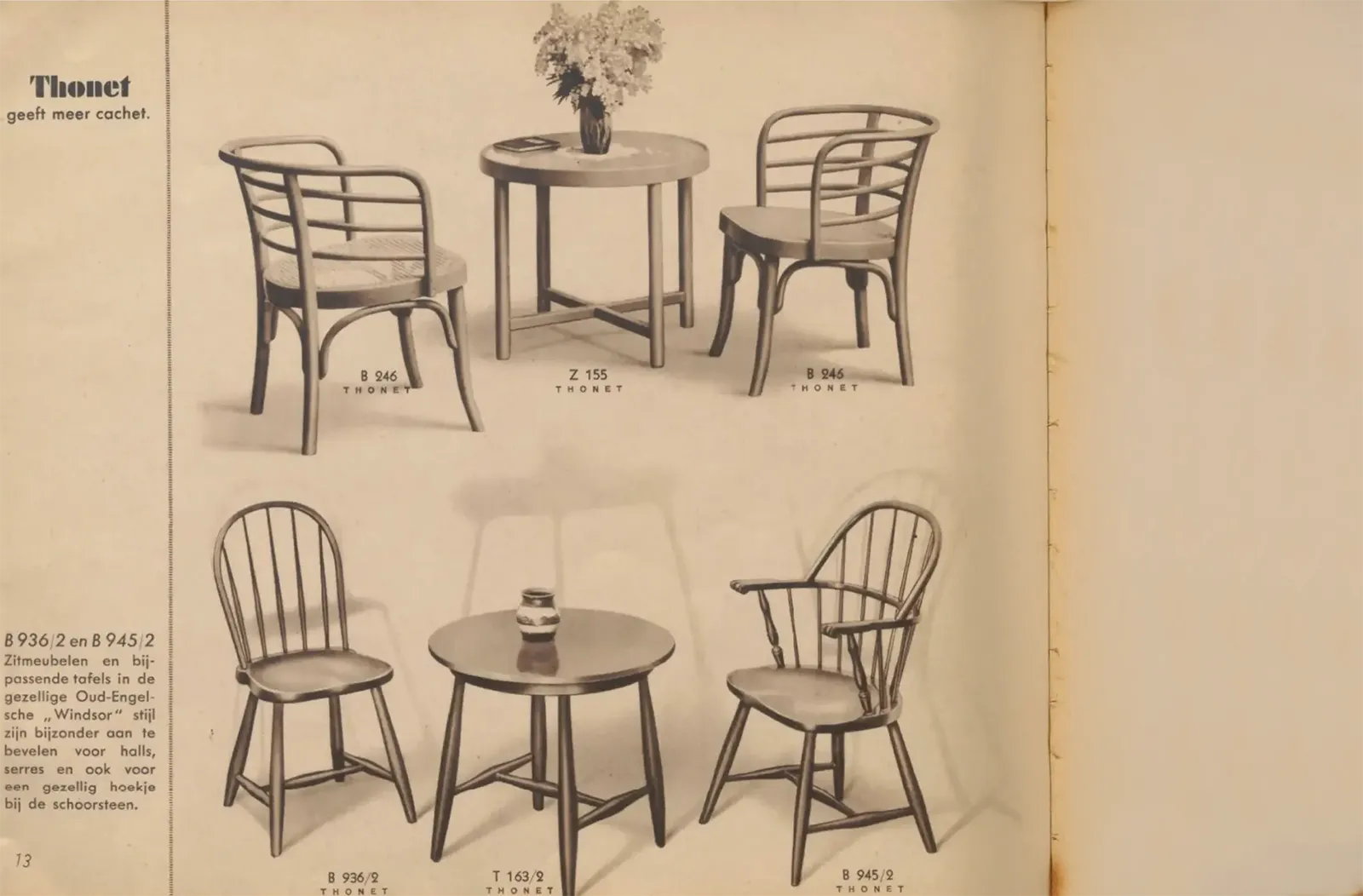 photo vintage Set Of 2 Thonet Armchairs, Model B246, 1930s, Restored & Reupholstered