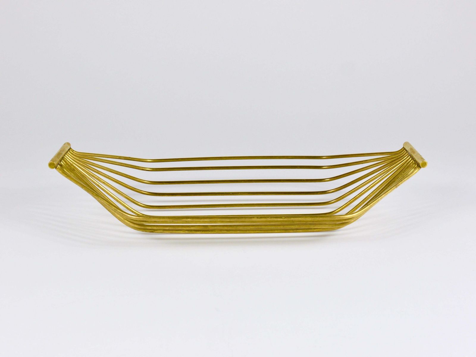 photo for sale Austrian Mid Century Large Brass Wire Fruit Basket Bowl, Carl Aubock Style, 1950
