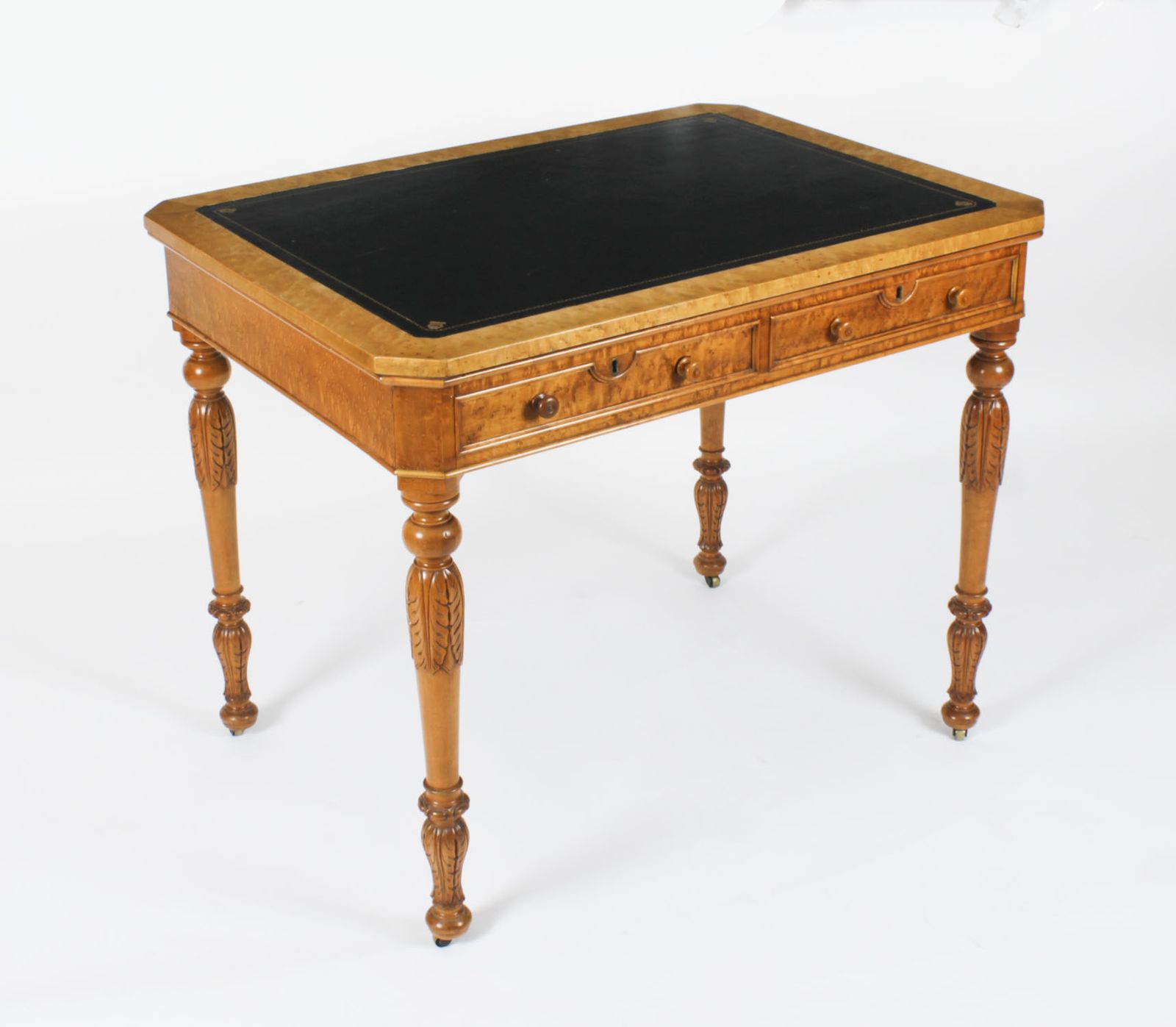 Antique Gillows Style Birdseye Maple Writing Desk C.1880