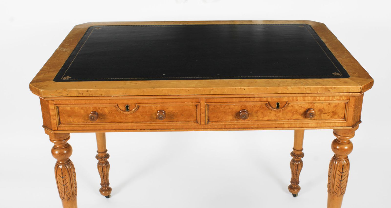 Antique Gillows Style Birdseye Maple Writing Desk C.1880 photo for sale