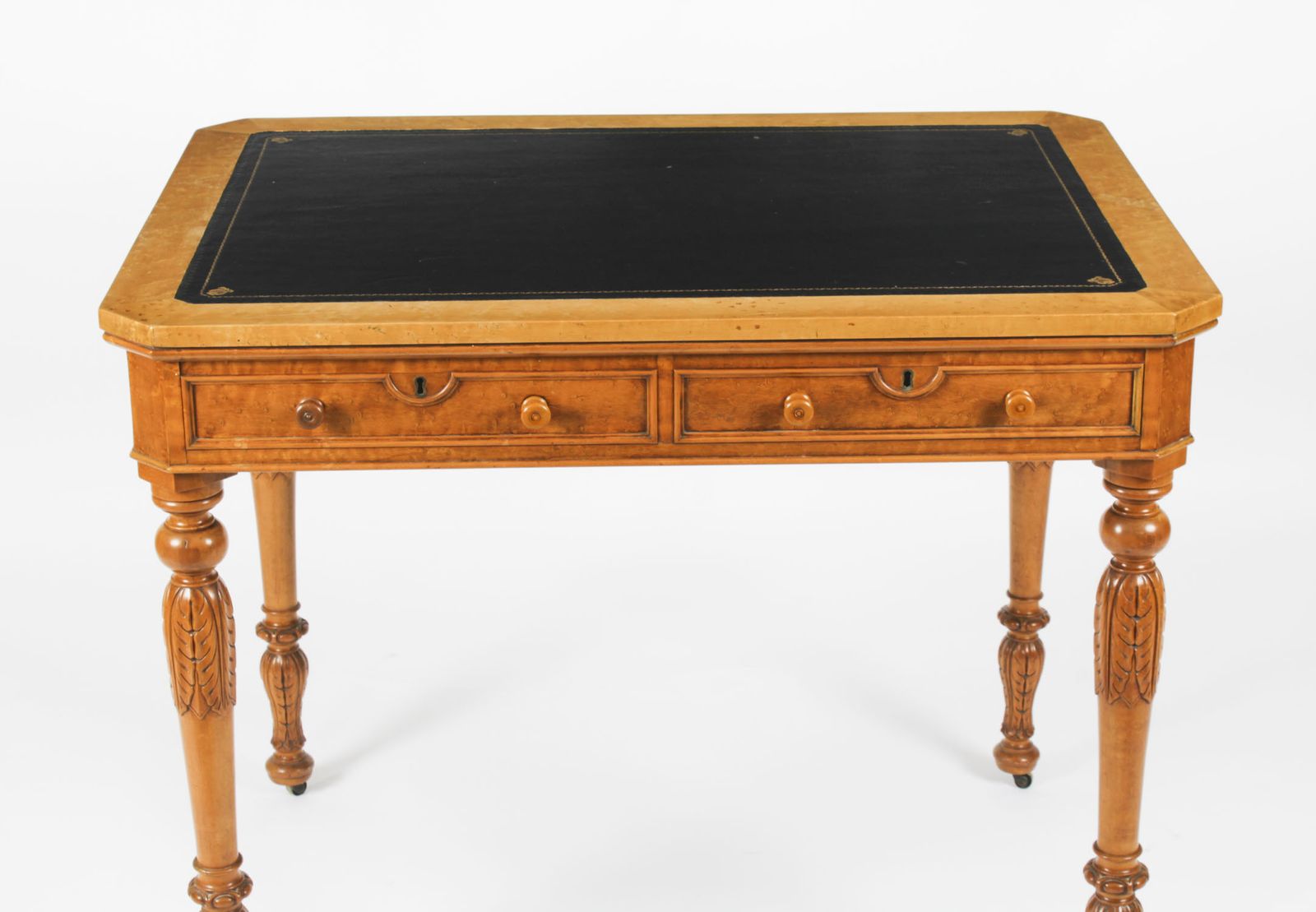 photo furniture Antique Gillows Style Birdseye Maple Writing Desk C.1880