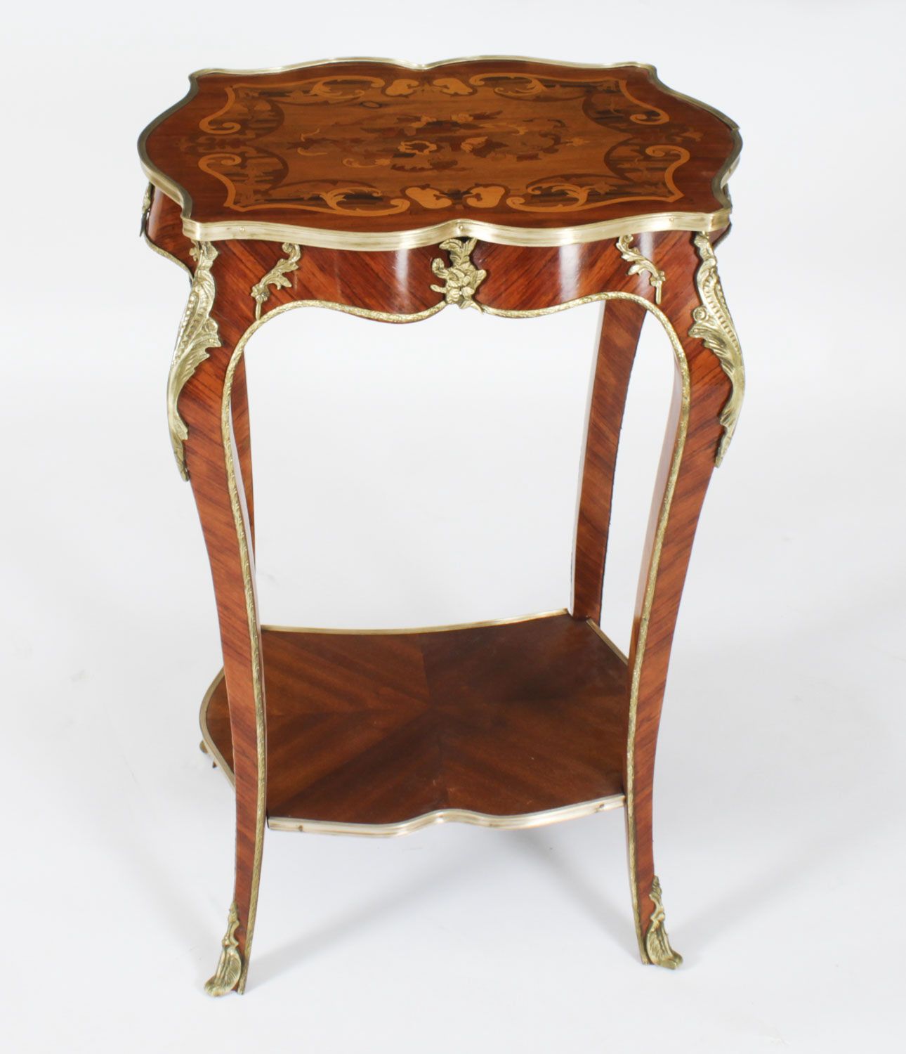 Antique French Louis Revival  Marqutry Ormolu Occasional Table C.1850 photo furniture