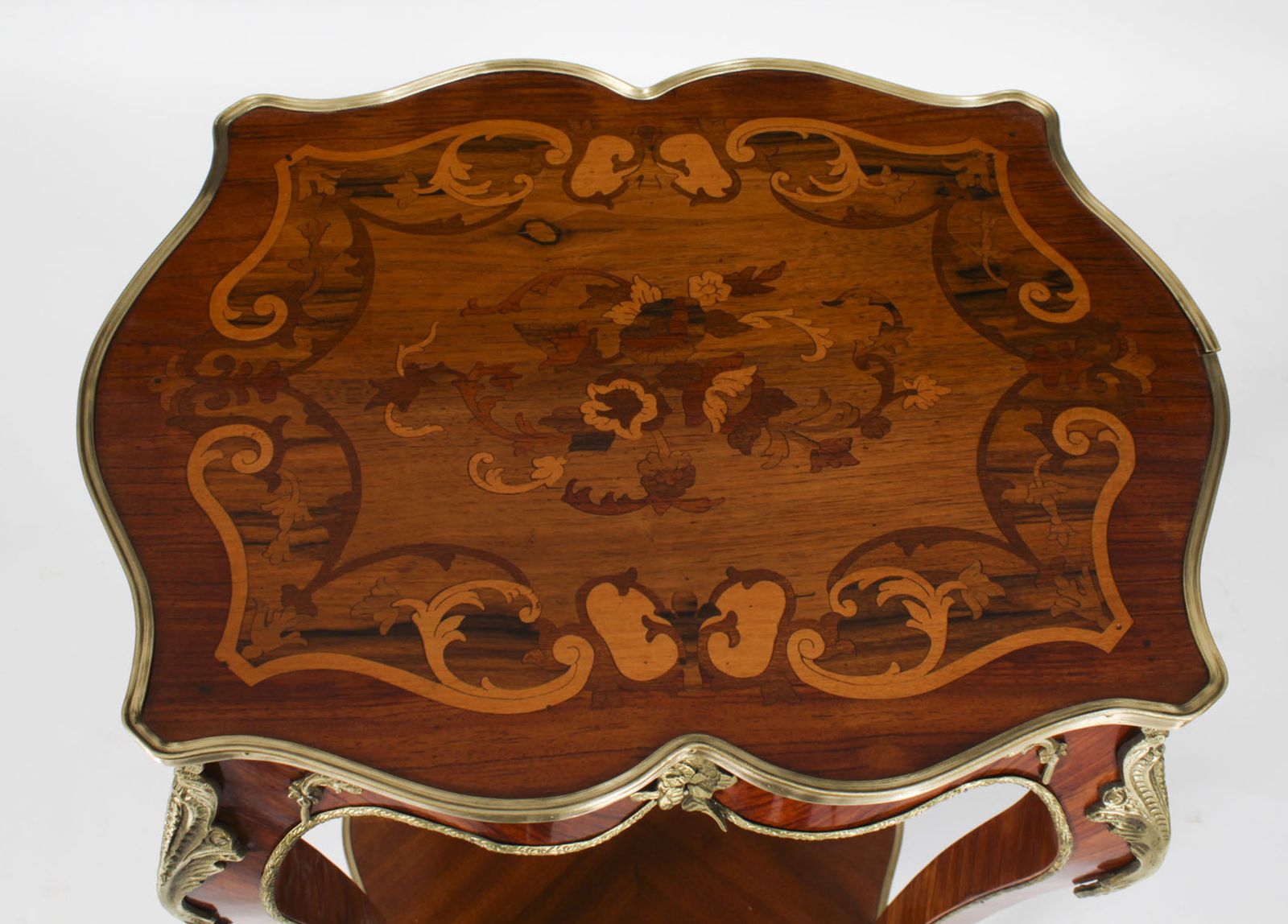 Antique French Louis Revival  Marqutry Ormolu Occasional Table C.1850 photo for sale
