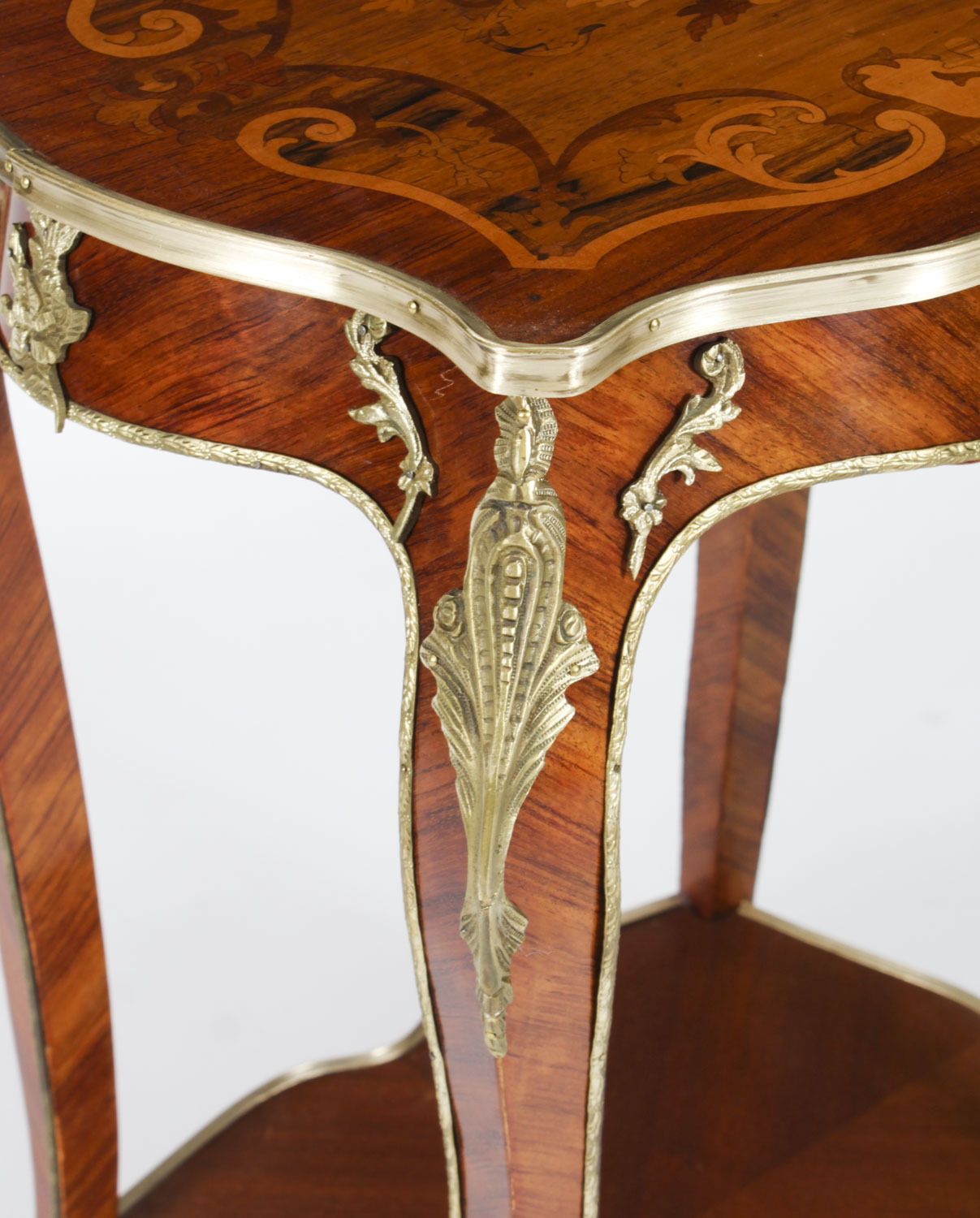 Antique French Louis Revival  Marqutry Ormolu Occasional Table C.1850 photo vinterior