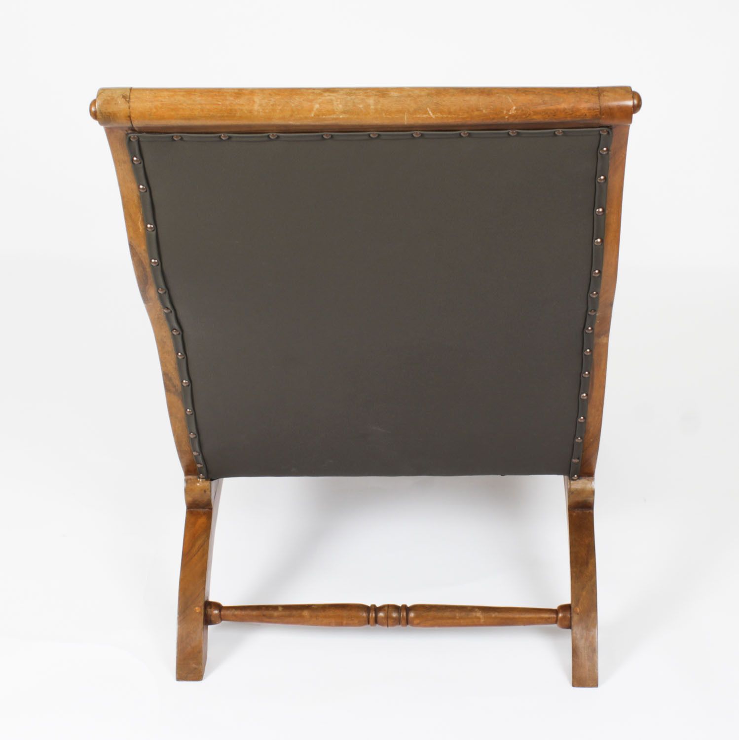 photo vinterior Anglo Indian Leather Teak Plantation Chair 19th Century