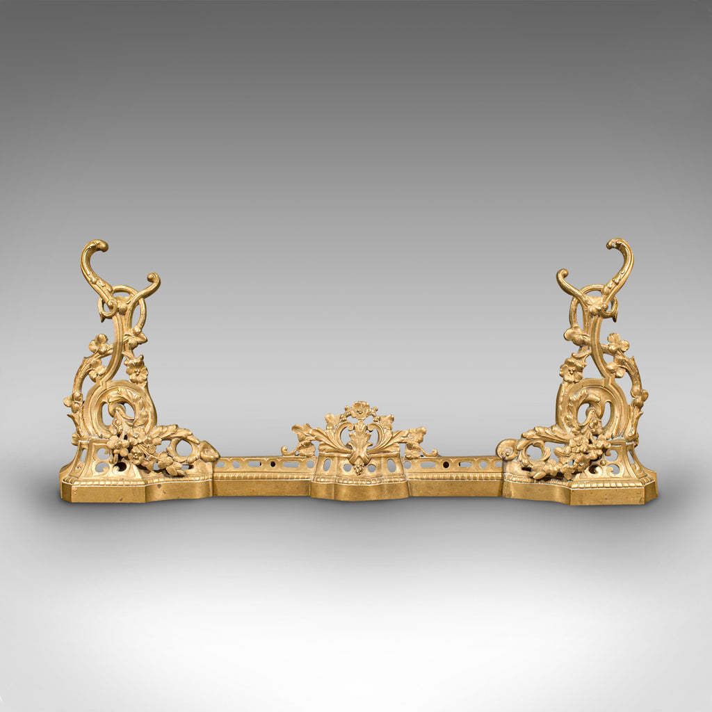 Antique Adjustable Fire Kerb English Fireplace Fender Art Nouveau Victorian photo for sale