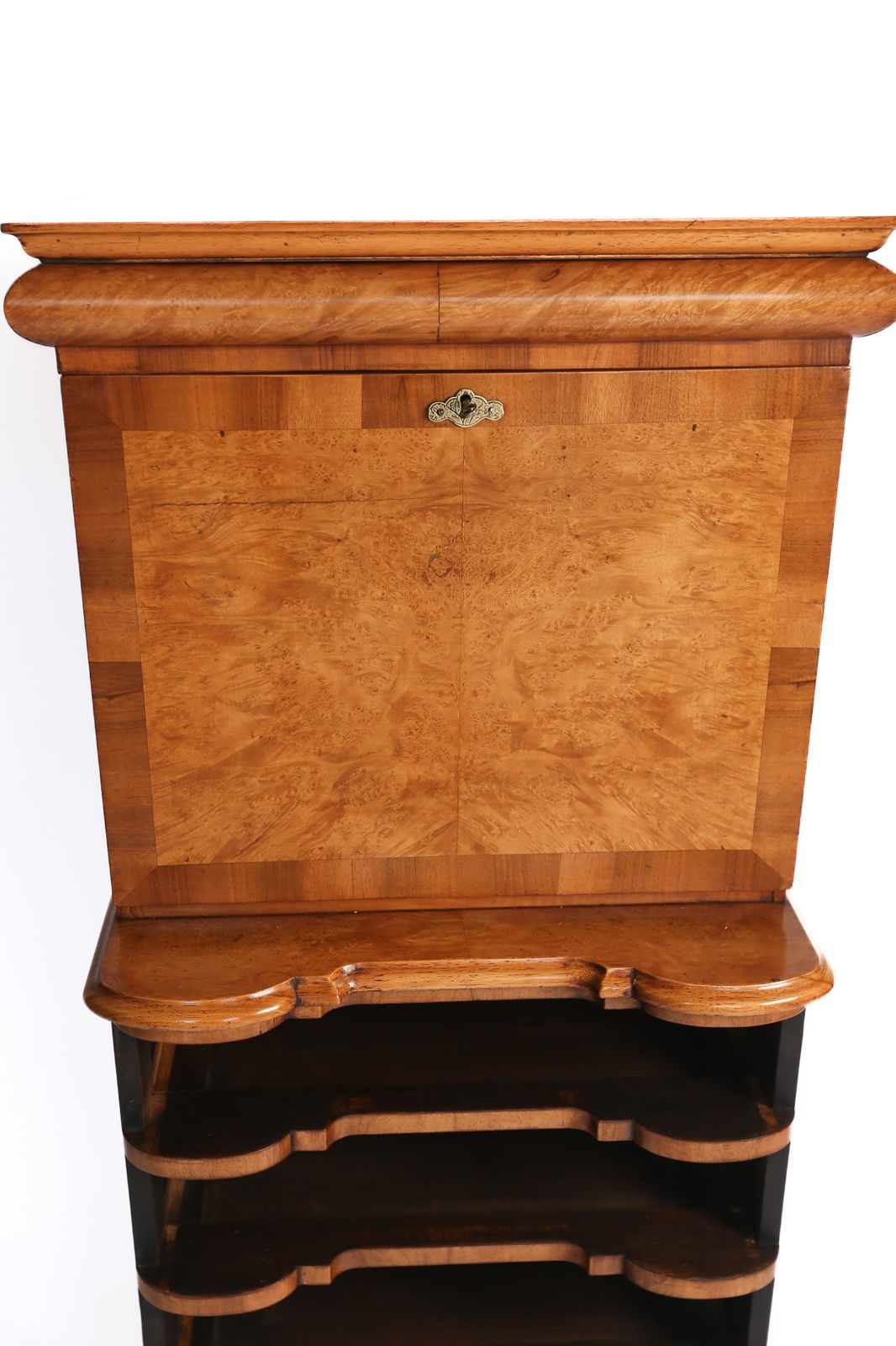 Queen Anne Style Small Burr Walnut Escritoire, Circa 1920s photo for sale