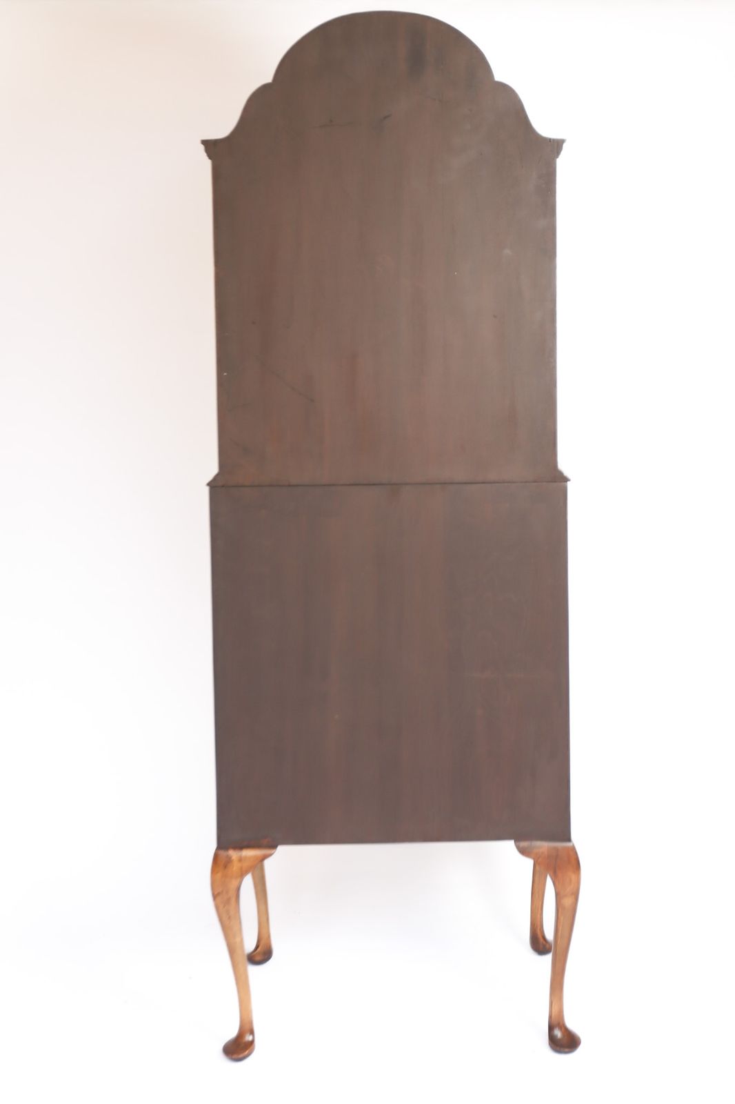 Queen Anne Style Burr Walnut Bureau Bookcase Circa 1920s photo vinterior