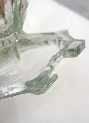 Large Czech Art Deco Vase In Molded Pressed Glass, 1930s photo furniture