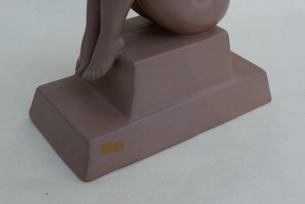 photo vinterior Art Deco Terracotta Sculpture Of A Nude Bathing Woman, 1920s
