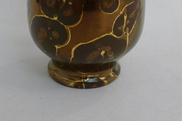 Small Vase With Metallic Glaze By Ceramist Lucien Brisdoux, 1930s photo Home Decor