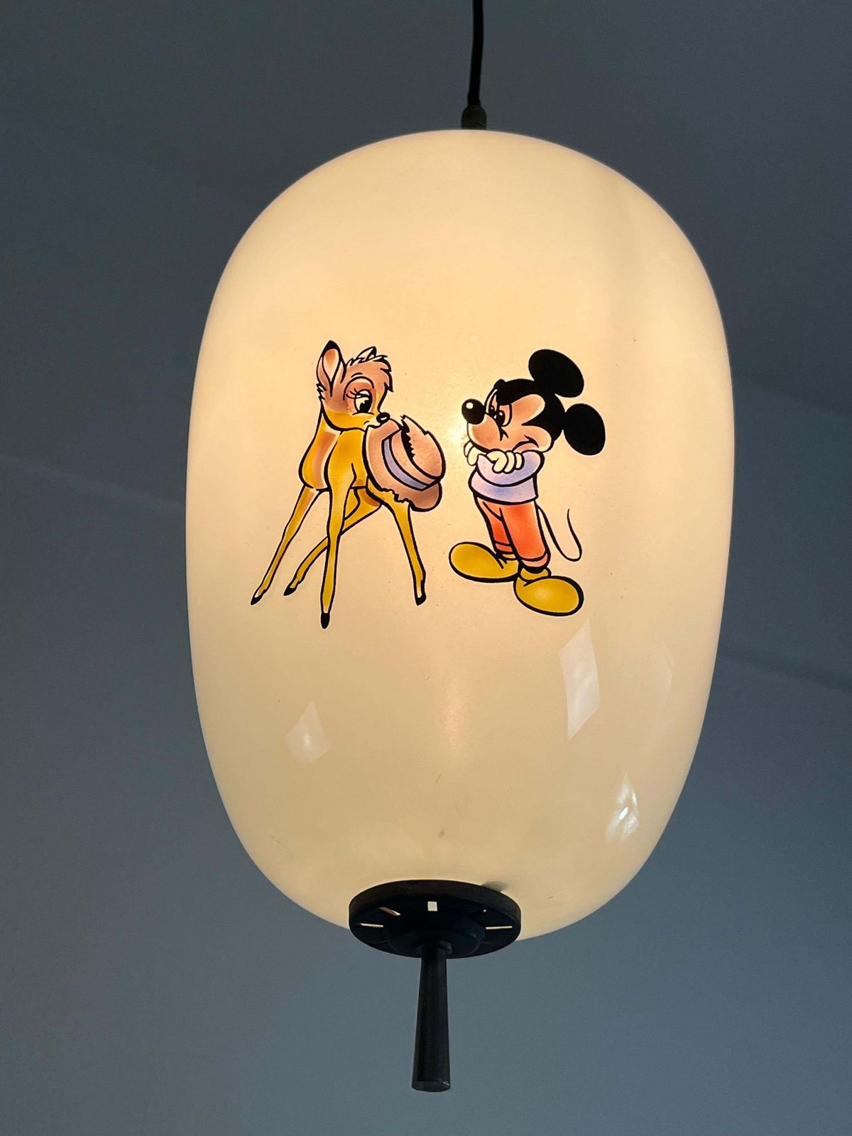 Disney Pendant Lamp By Doria Leuchten Germany Decorated Opaline Glass, 1960s photo 1093.0