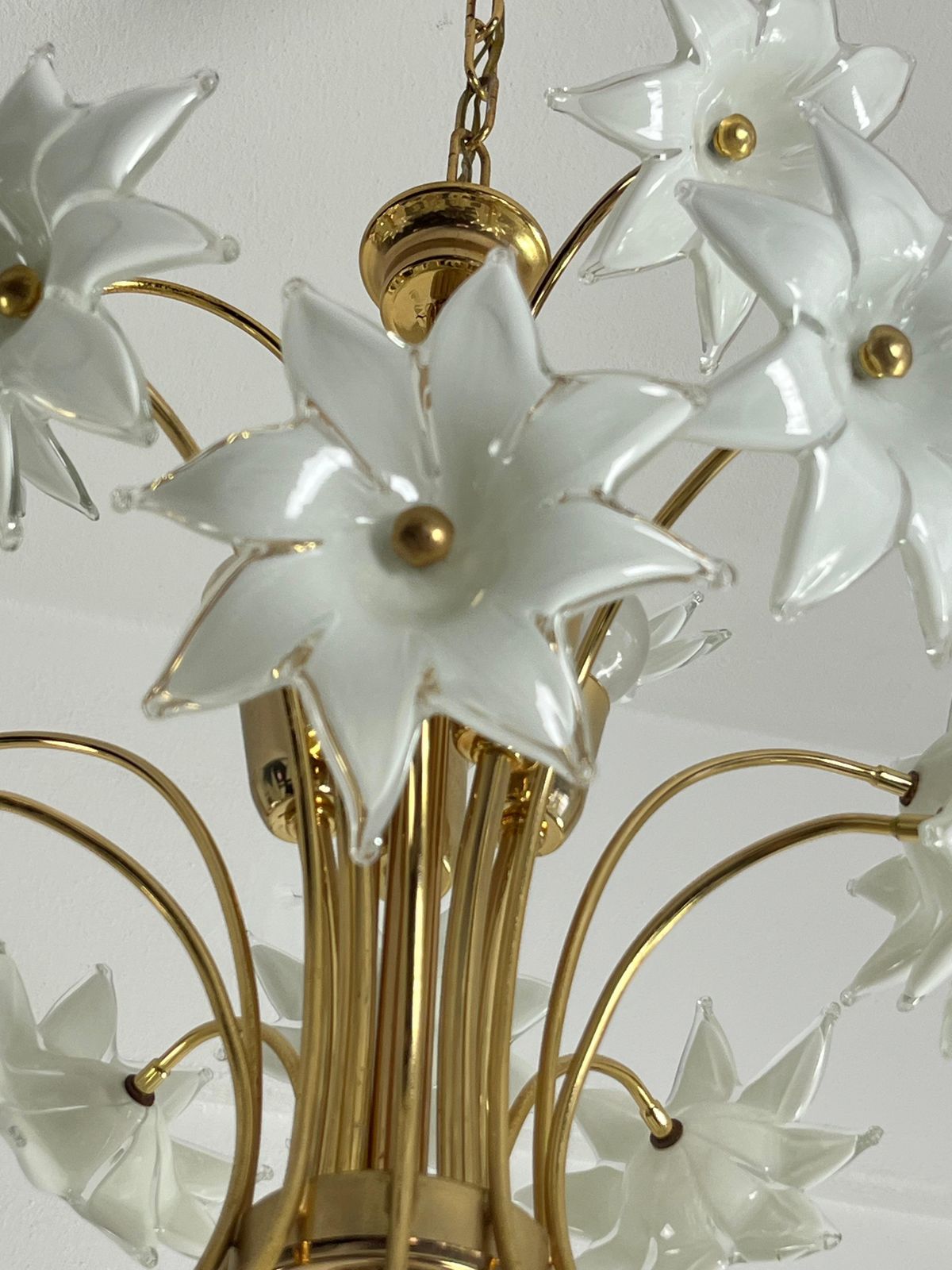 Mid Century Italian Murano Glass Floral Chandelier, 1970s photo 734.0