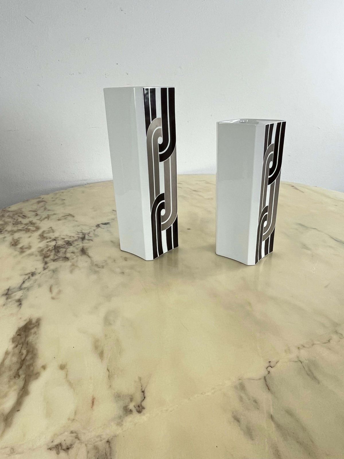 Set Of 2 German Ceramic Vases By Hermann Schwahn For Hutschenreuther 1970s photo Home Decor
