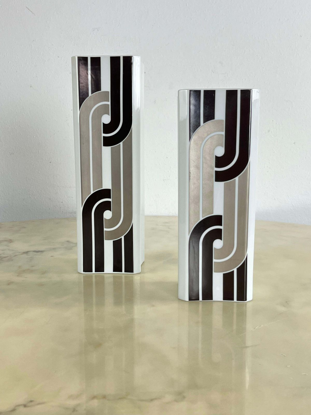 Set Of 2 German Ceramic Vases By Hermann Schwahn For Hutschenreuther 1970s photo 324.0