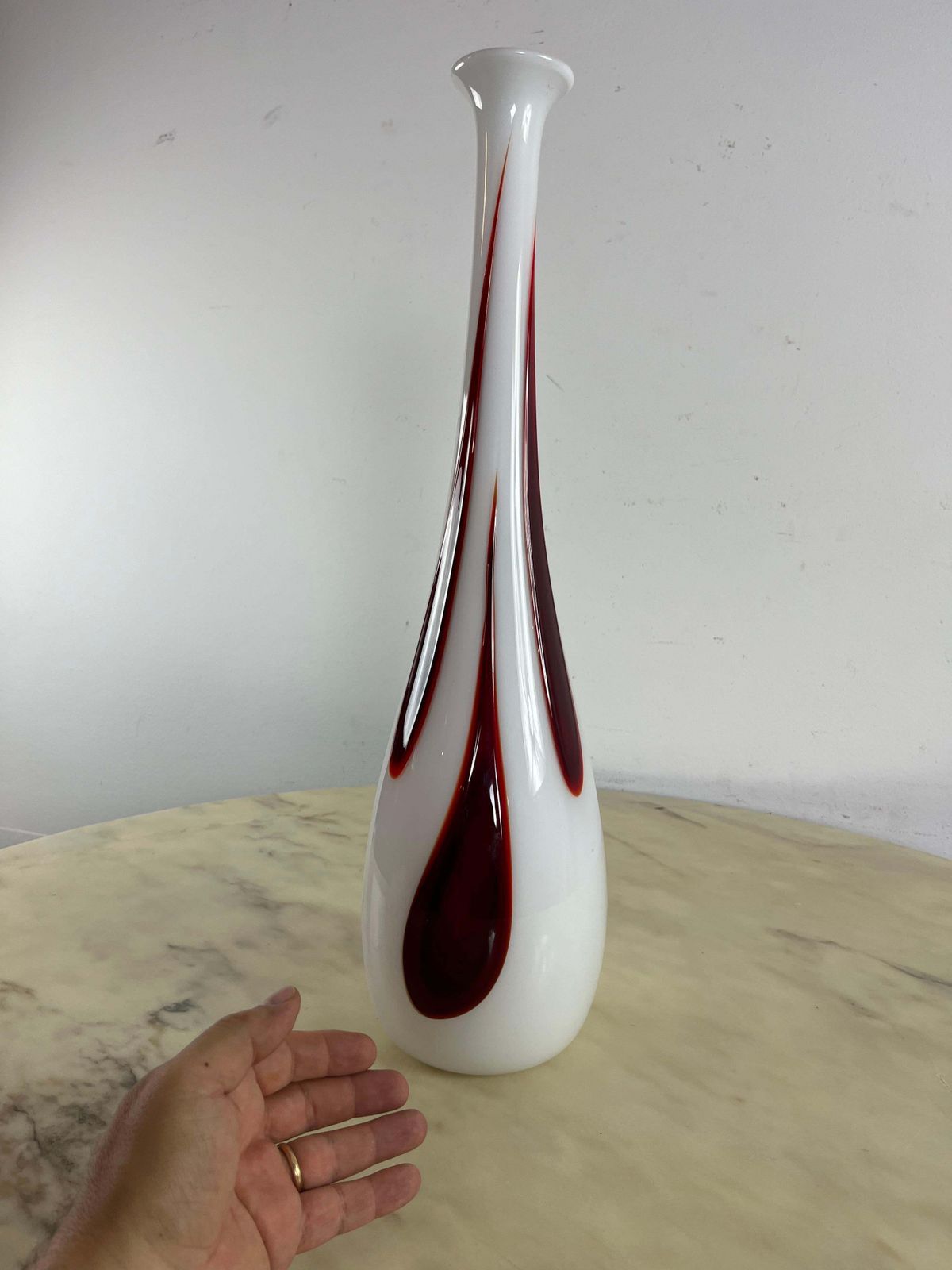 Large Murano Glass Vase, Handmade With The Blown Glass Technique 1970s photo Home Decor