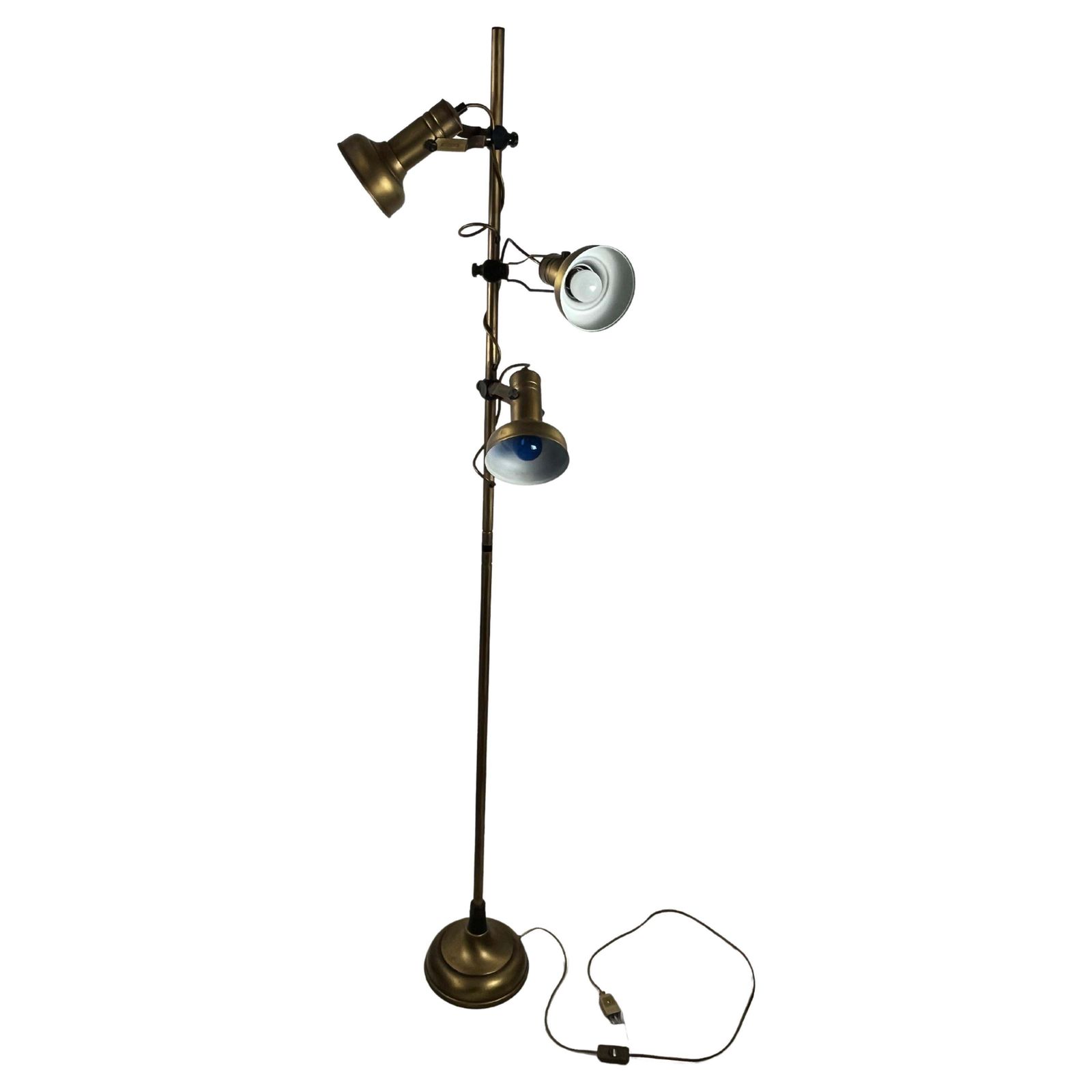 Vintage Italian Brass And Aluminum Floor Lamp, 1970s