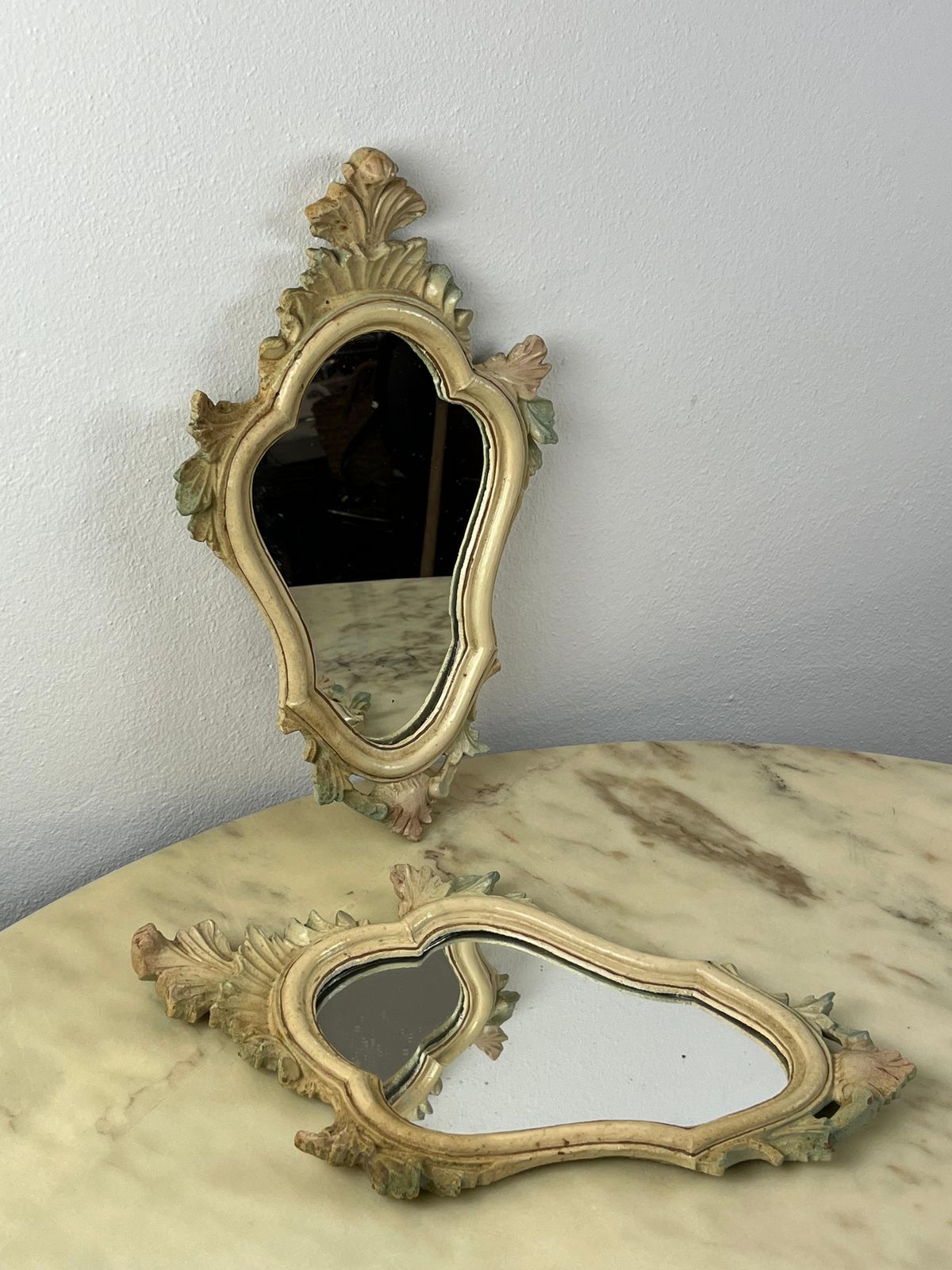 Pair Of Venetian Bedside Mirrors, Italy, 1960s photo for sale