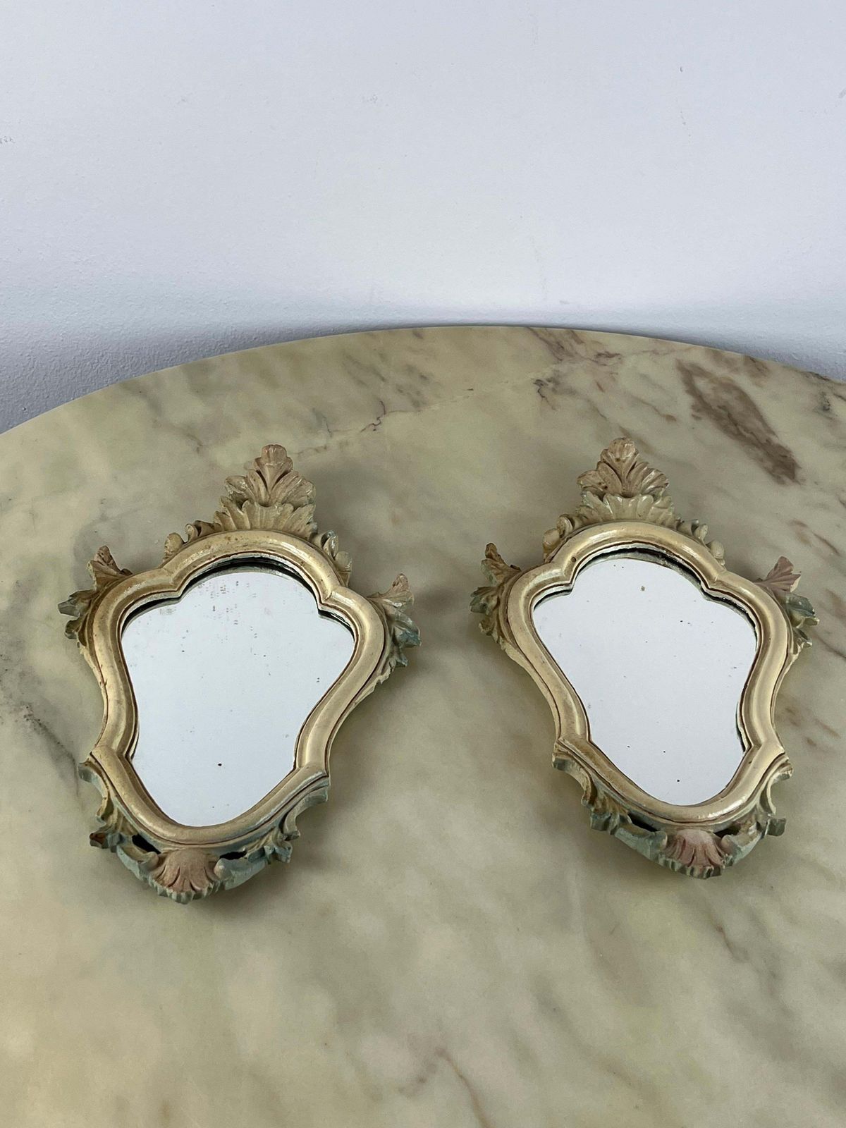 Pair Of Venetian Bedside Mirrors, Italy, 1960s photo Home Decor