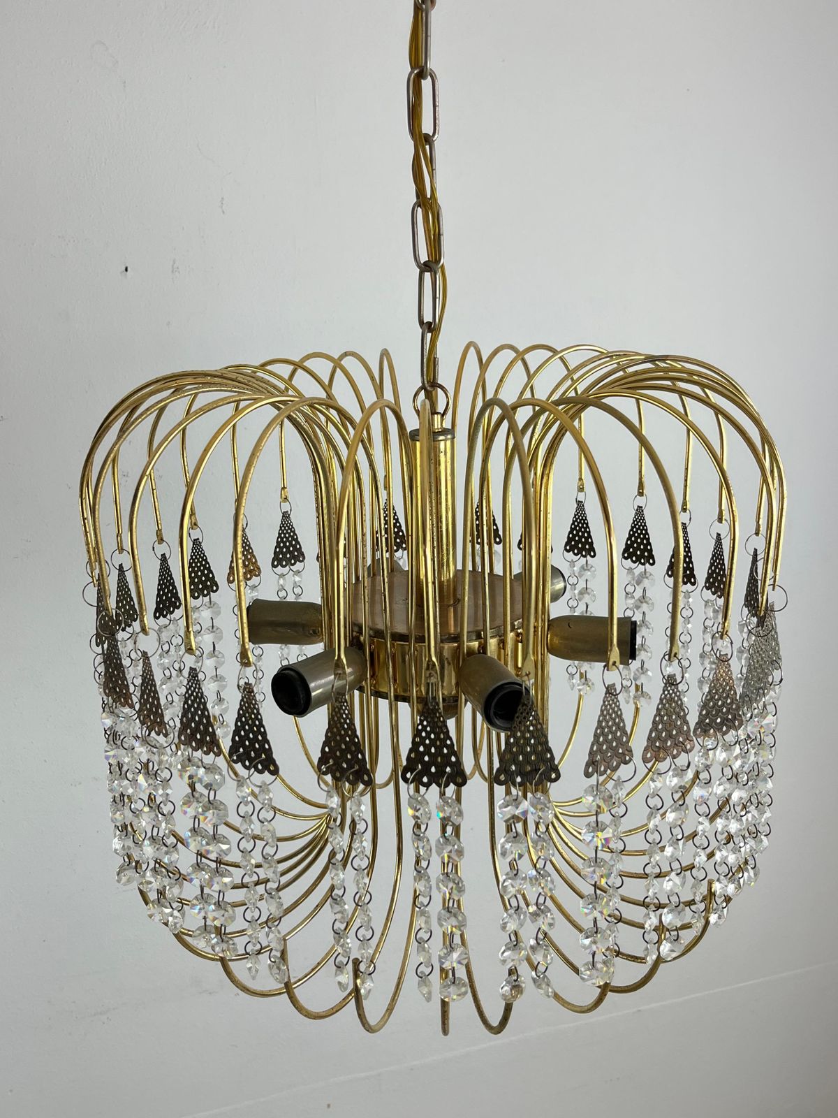Murano Glass Chandelier "Millefili", Italian Design 1970s photo vinterior