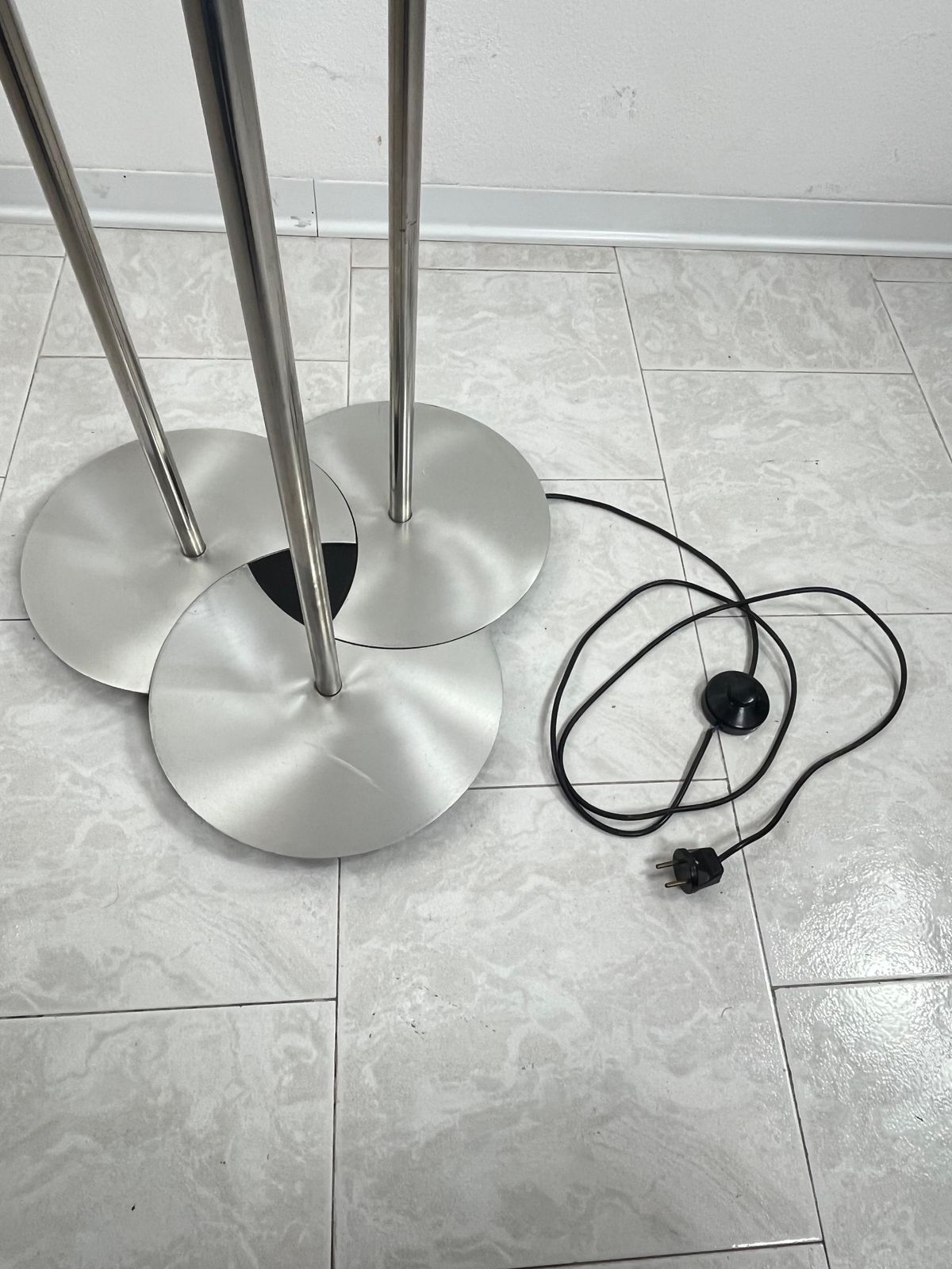3 Light Floor Lamp Lamperti Chromed Steel Italian Design Mid Century 1968 photo vinterior