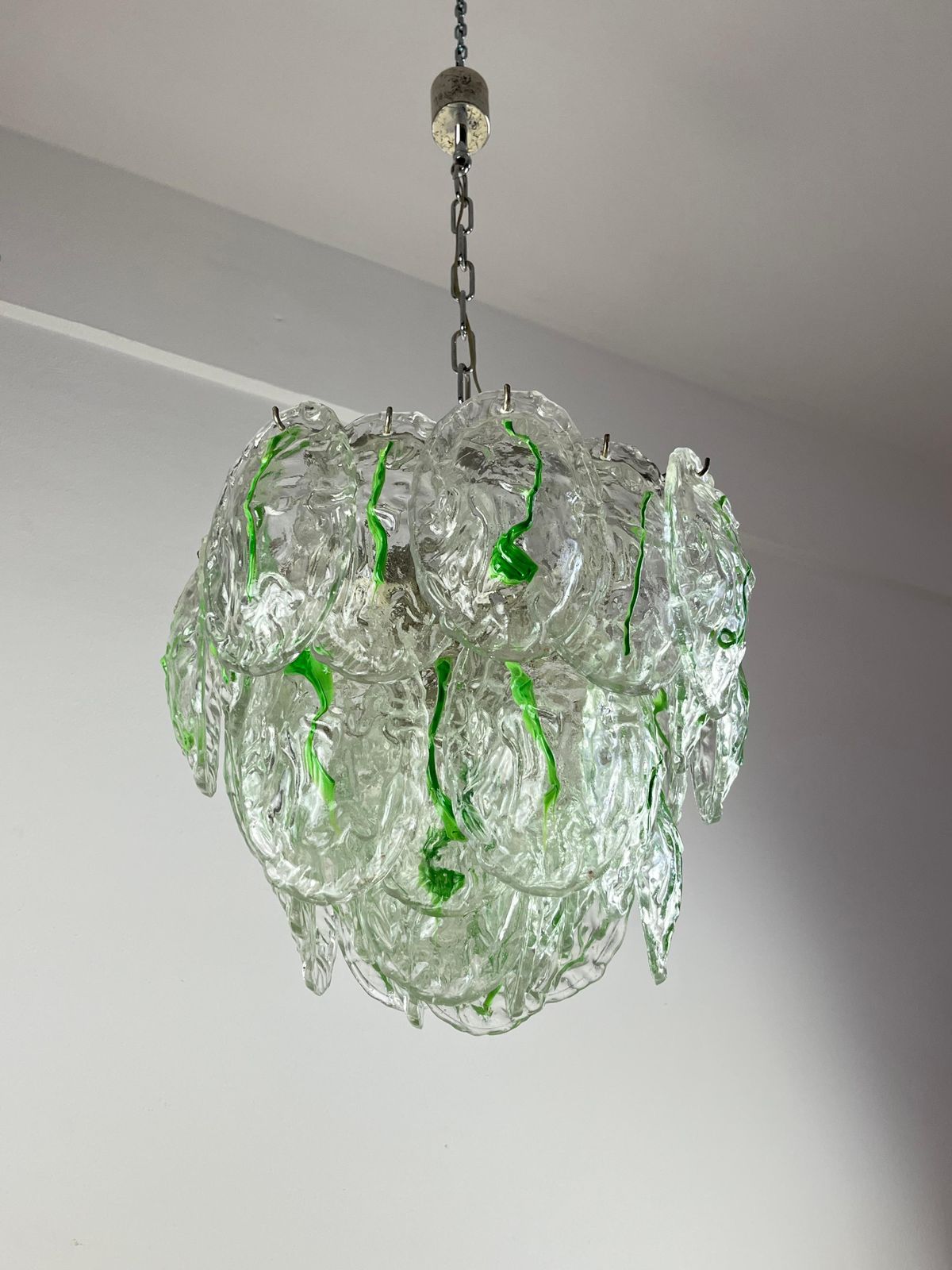 Six Light Murano Glass Chandelier Attributed To Vistosi Italian Design  1960s photo 1212.0