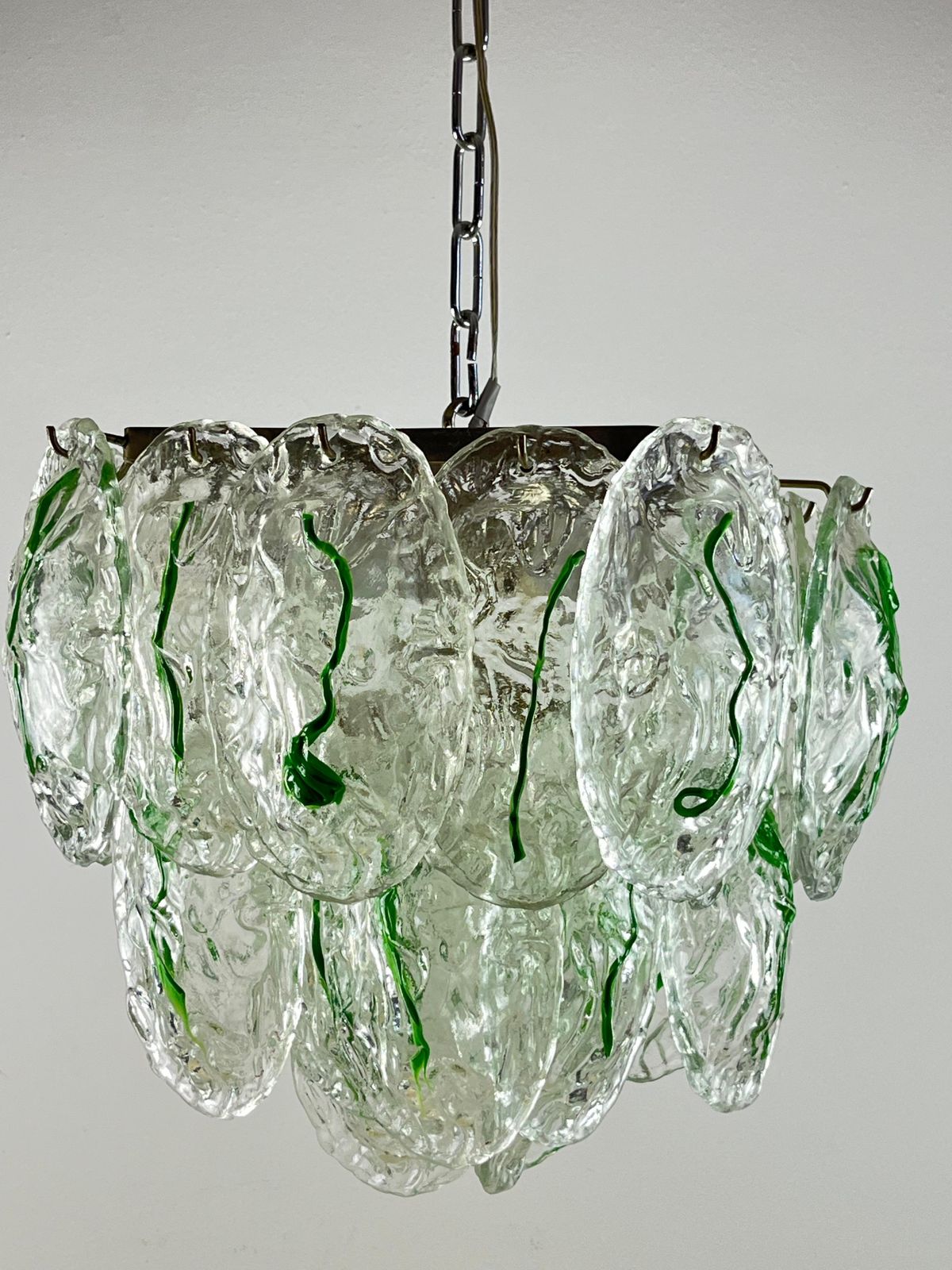 1212.0 Six Light Murano Glass Chandelier Attributed To Vistosi Italian Design  1960s photo
